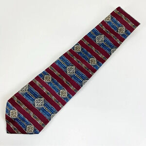 Barrington Neckwear Mens Tie Necktie Red Blue Patterned Silk